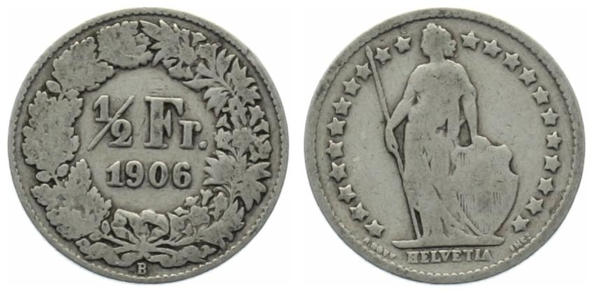 1/2 Franken 1906 B